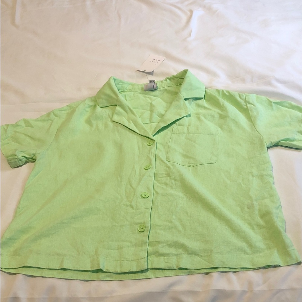 A New Day Light Green Crop Top